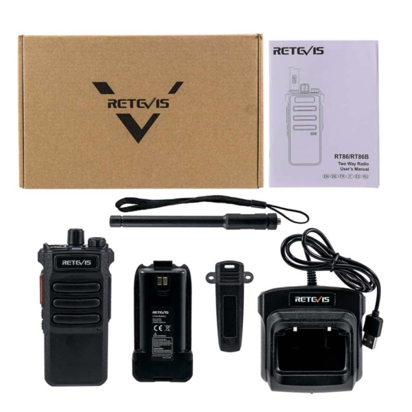 Retevis RT86 walkie talkie Long Range Rechargeable,High Power Heavy Duty 2600mAh walkie talkie,Remote Alarm Walkie may bo dam retevis RT 86.2
