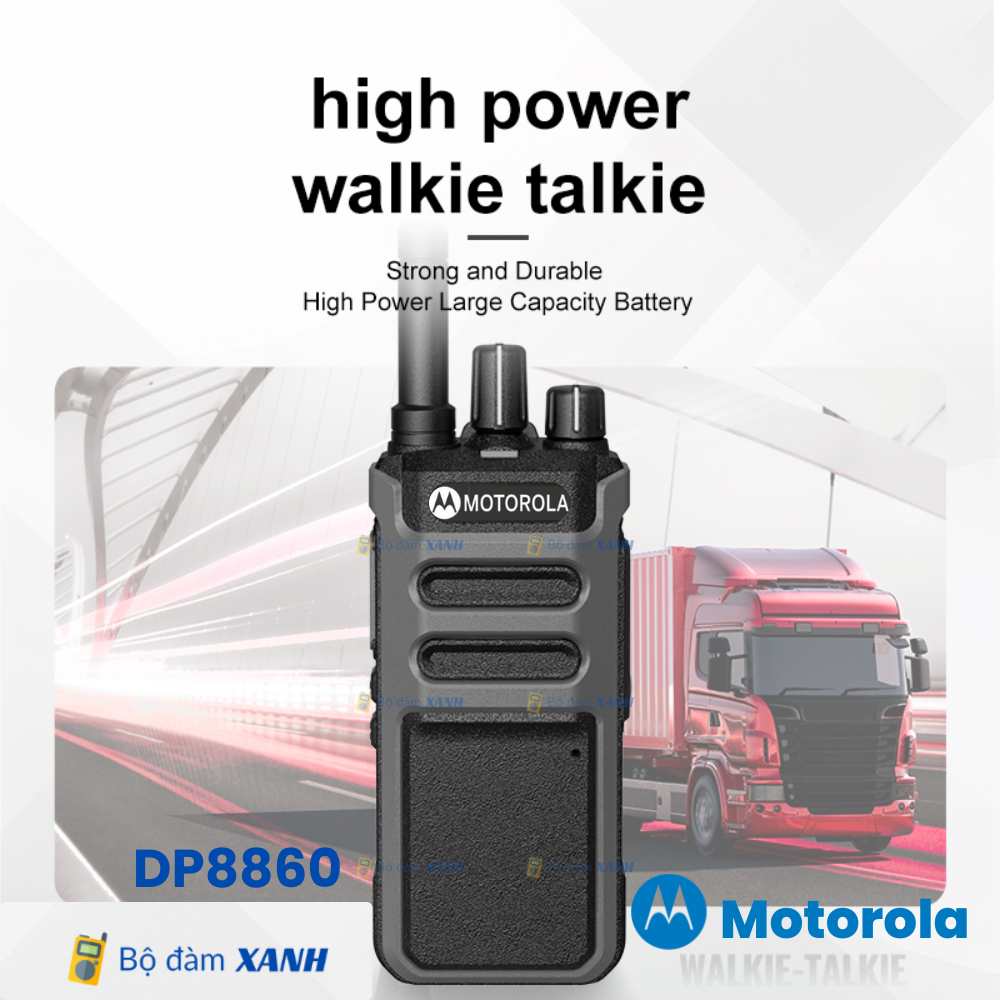 Bộ đàm Motorola DP8860 mẫu mới 2025- Bộ đàm xây dựng chung cư, Khu công nghiệp, Bệnh viện, Trung tâm thương mại 1 Bộ đàm Motorola DP8860 dùng công nghiệp, vận tải